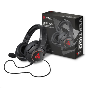 Savio Vertigo gaming headset fekete